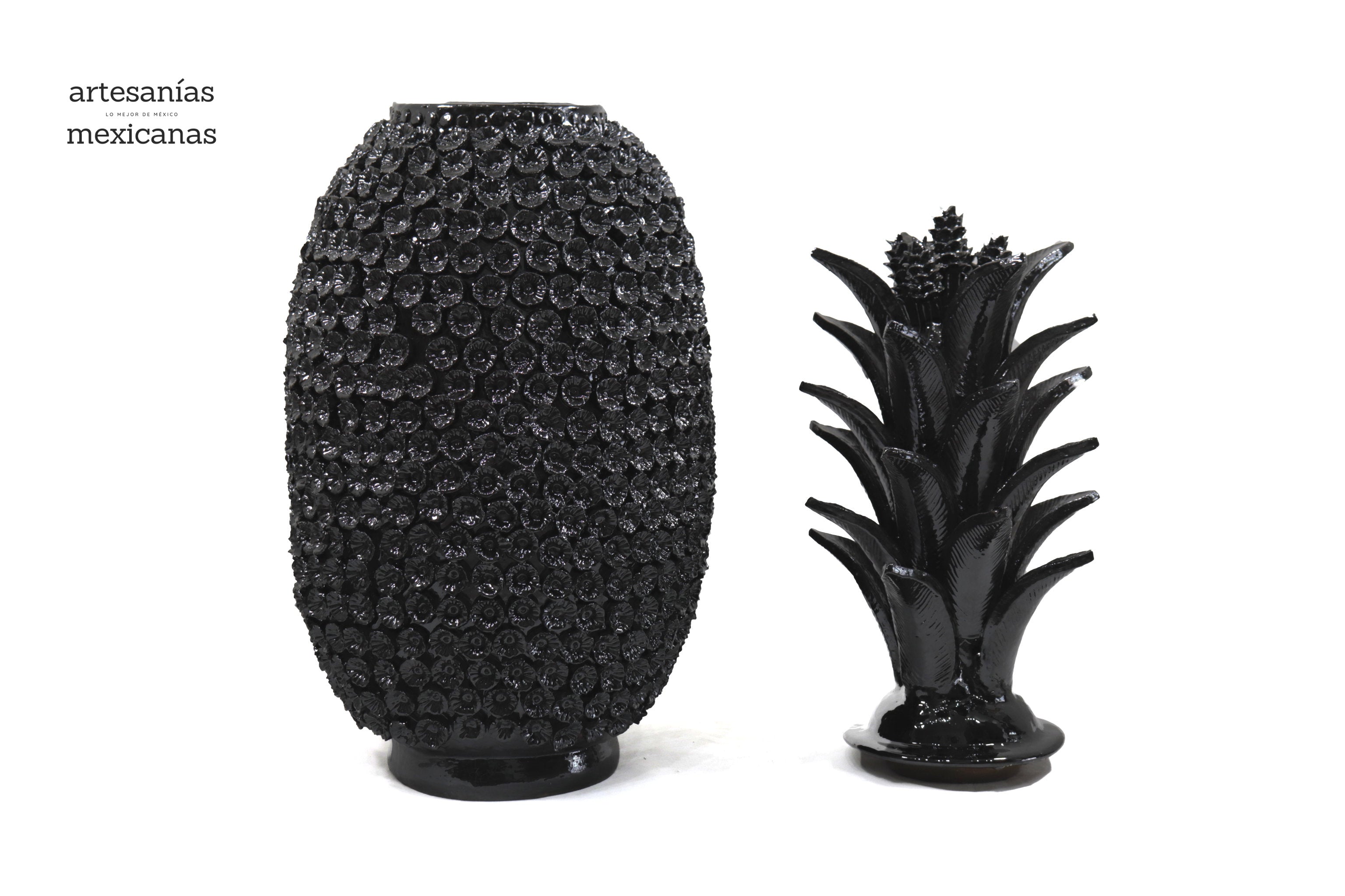 Pineapple black with Flowers - 36 in. Juan Gtz
