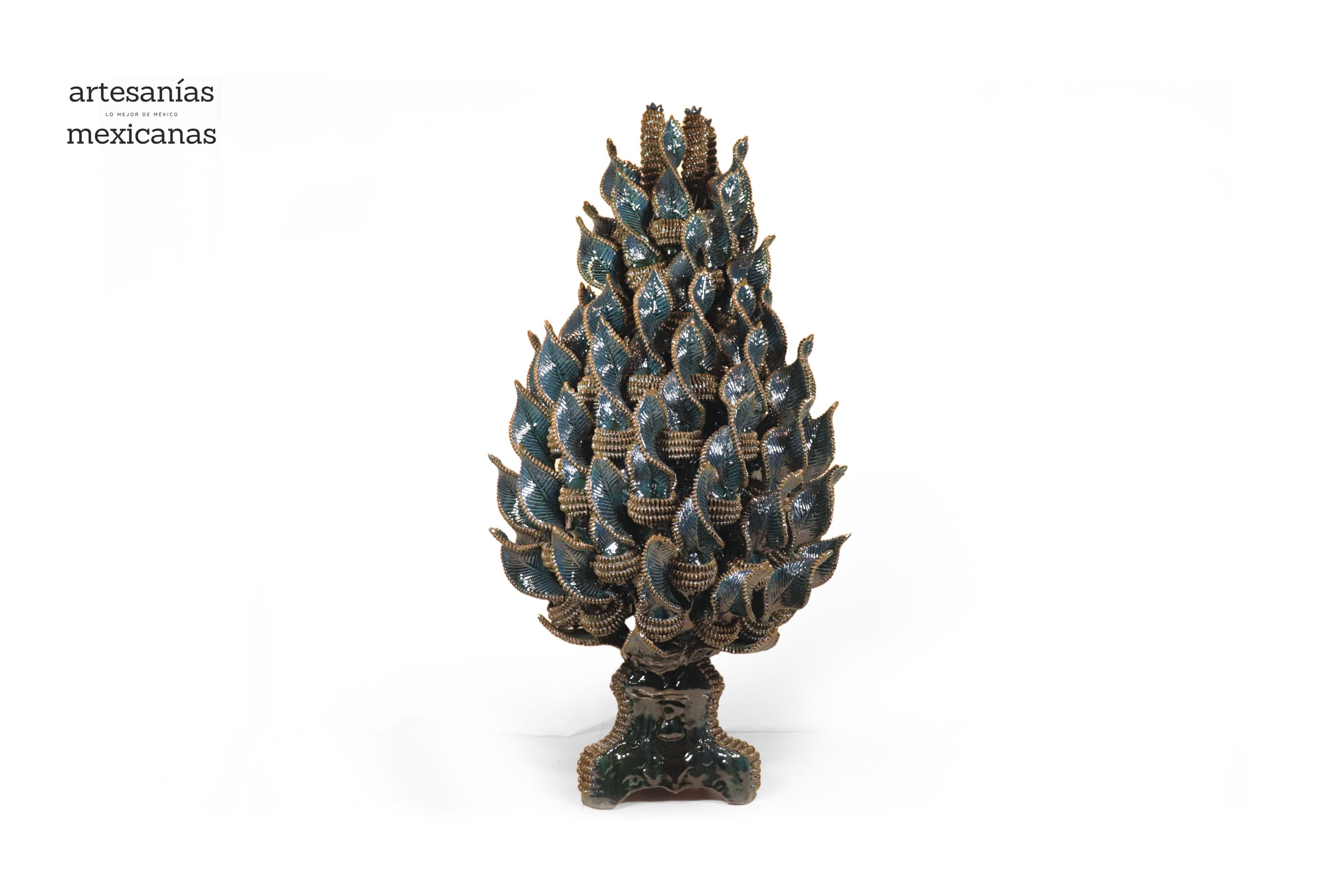 Michoacán Clay Pineapple - Alga Marina - Piece Contest - 36 in. Chema SJG