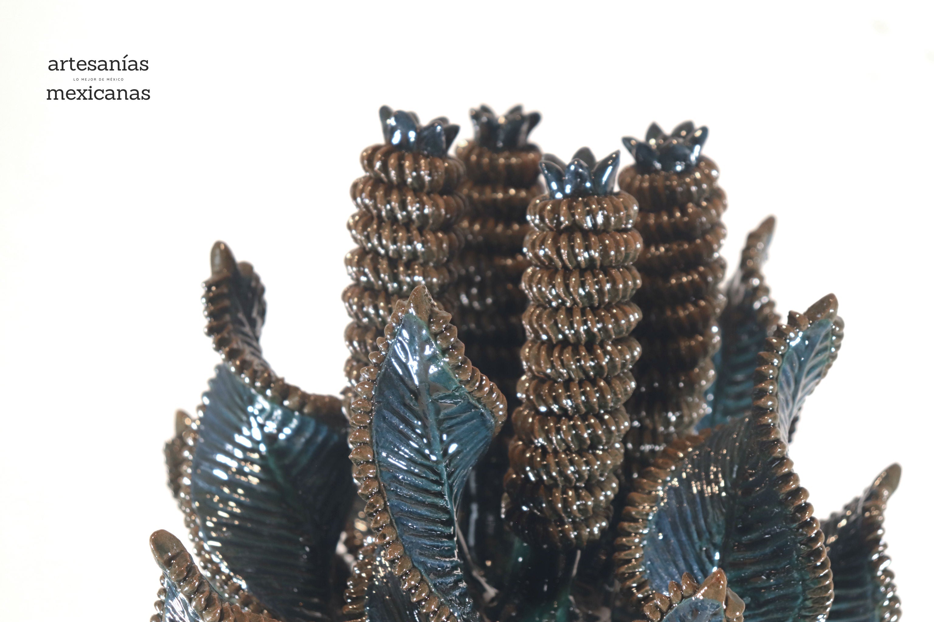 Michoacán Clay Pineapple - Alga Marina - Piece Contest - 36 in. Chema SJG