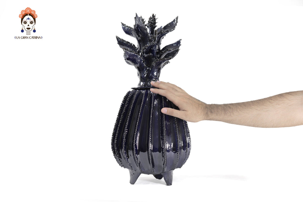 Blue Barrel Cactus Pineapple with Special Lid - 19.6 in. Juan Gtz