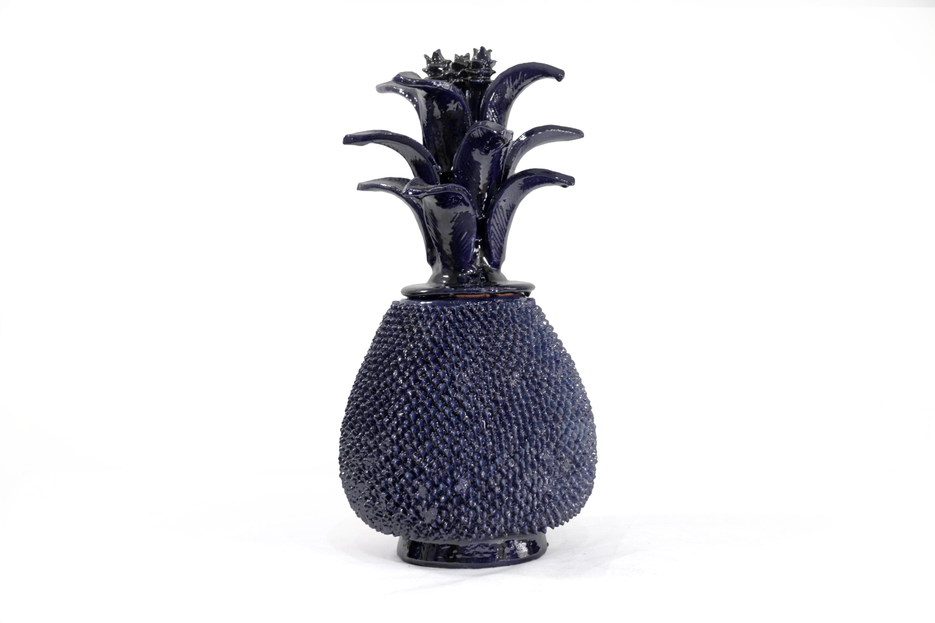 Michoacán Clay Pineapple - Spikes blue - 20 in. Juan Gtz
