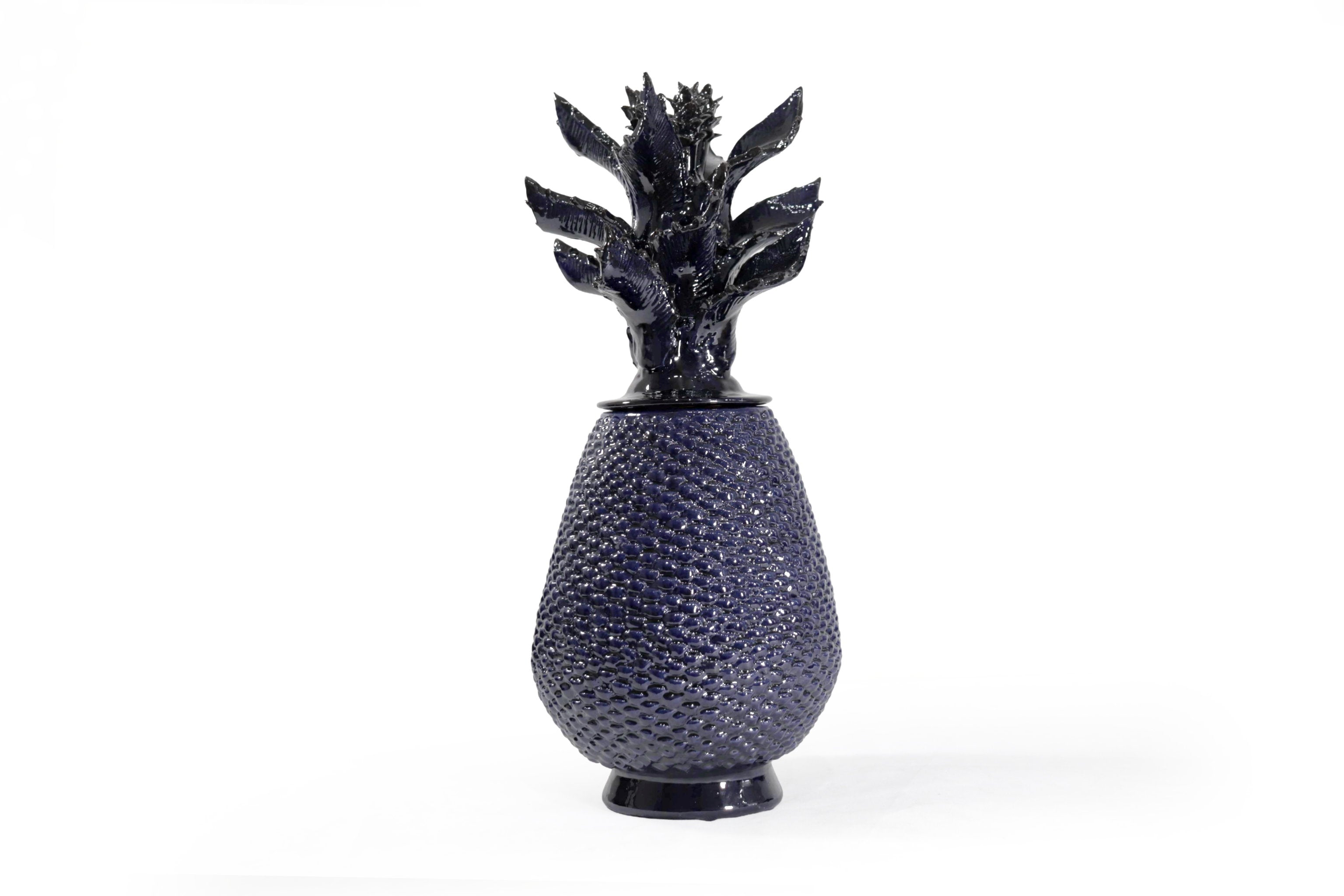 Blue Pineapple of tejido with Wavy Lid - 20 in. Juan Gtz