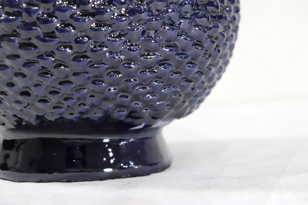 Blue Pineapple of tejido with Wavy Lid - 20 in. Juan Gtz