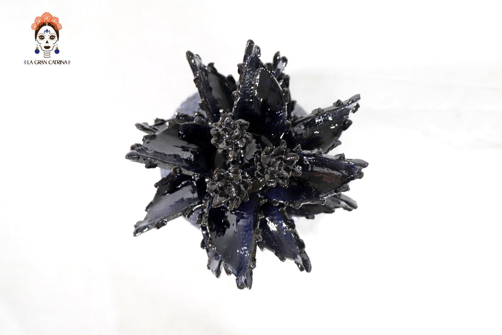Blue Pineapple of tejido with Wavy Lid - 20 in. Juan Gtz