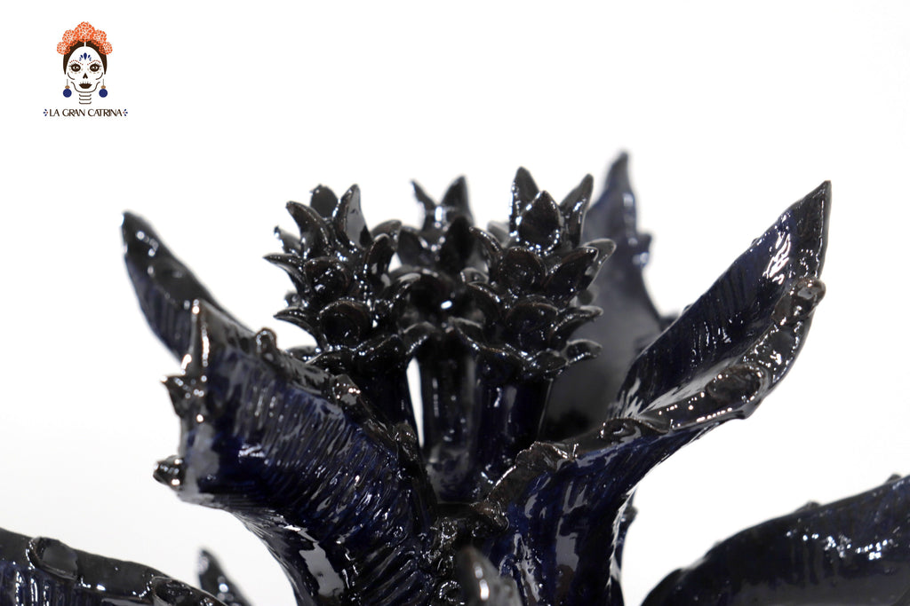 Blue Pineapple of tejido with Wavy Lid - 20 in. Juan Gtz