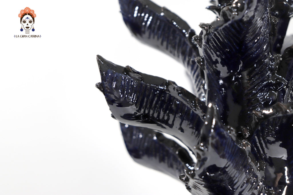 Blue Pineapple of tejido with Wavy Lid - 20 in. Juan Gtz