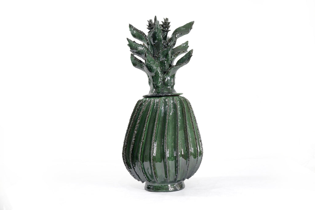 Green Barrel Cactus Pineapple with Special Lid - 19.6 in. - Made to Order Juan Gtz