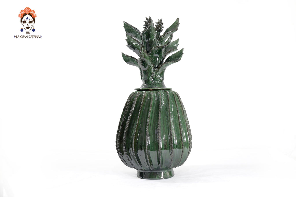 Green Barrel Cactus Pineapple with Special Lid - 19.6 in. - Made to Order Juan Gtz