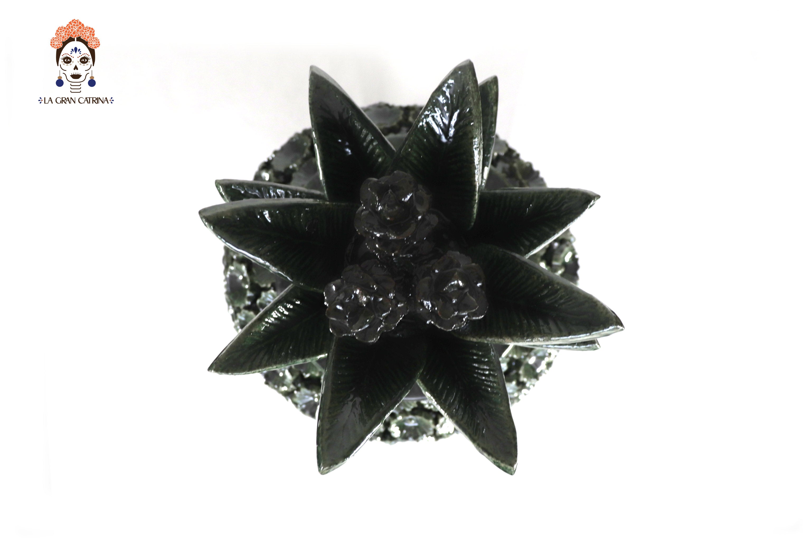 Michoacán Clay Pineapple - Green with Flowers - Tangancícuaro - 18 in.- Made to Order Juan Gtz