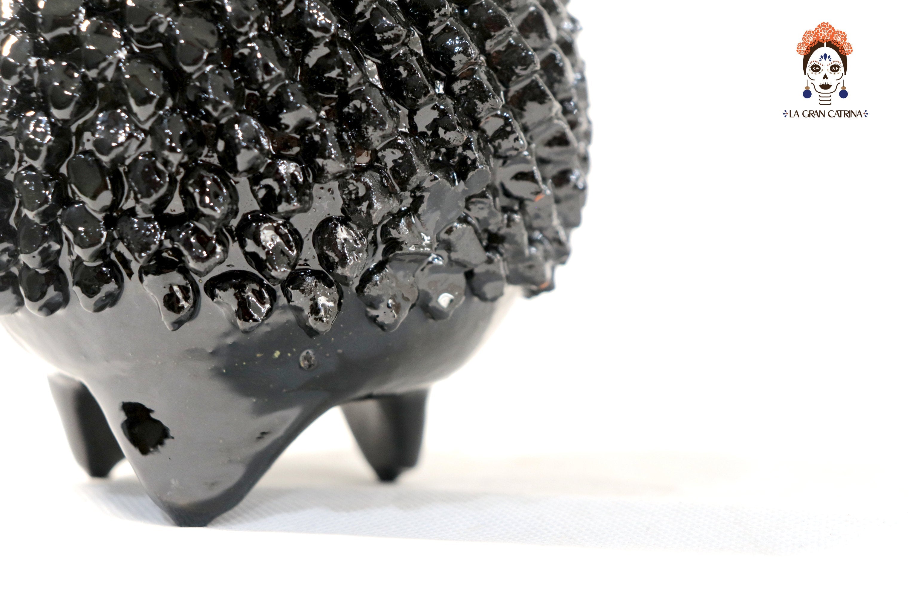 Michoacán Clay Pineapple - Spikes Black - 11 in. Juan Gtz