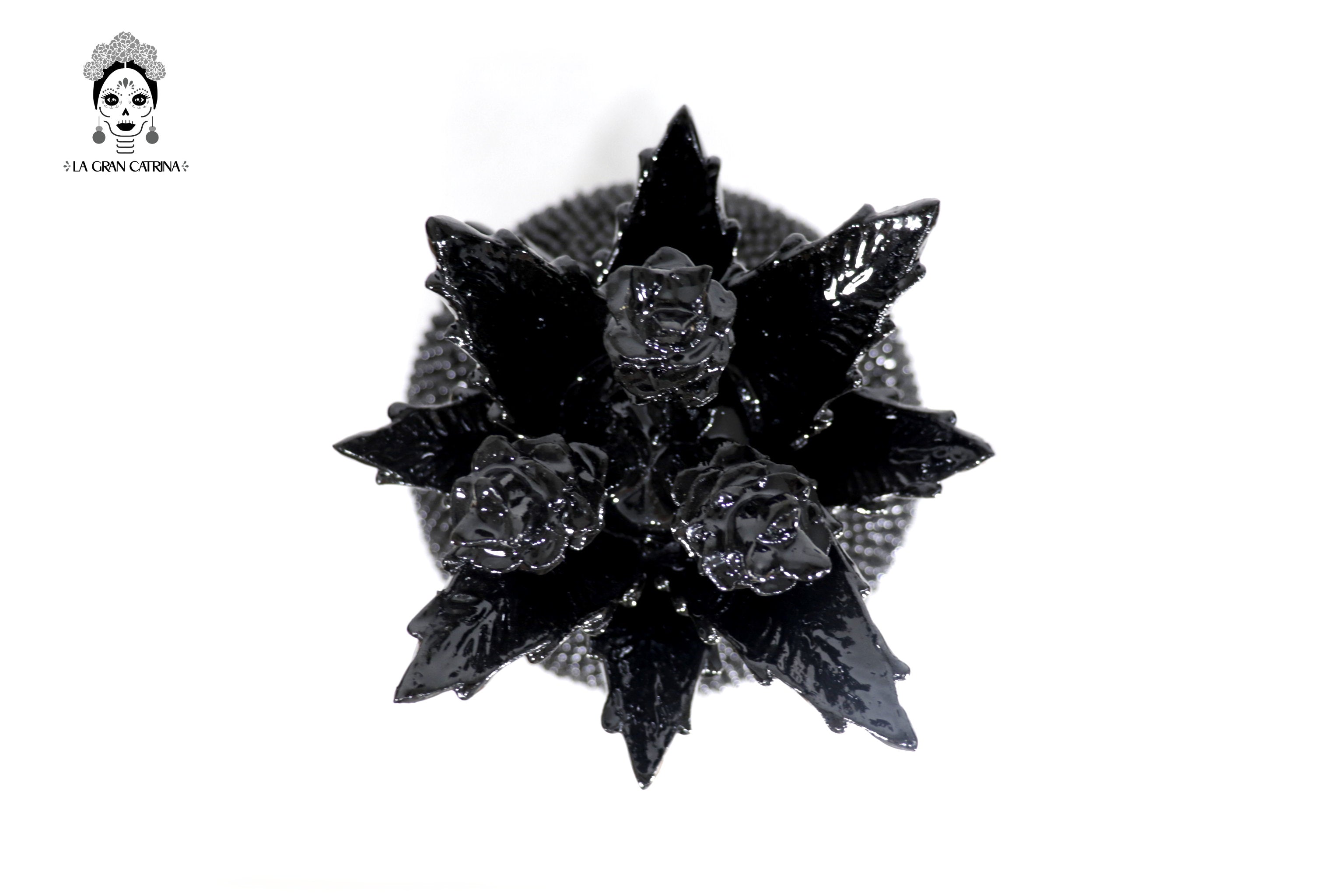 Michoacán Clay Pineapple - Black with Spikes - 20 in. - in. Production Juan Gtz