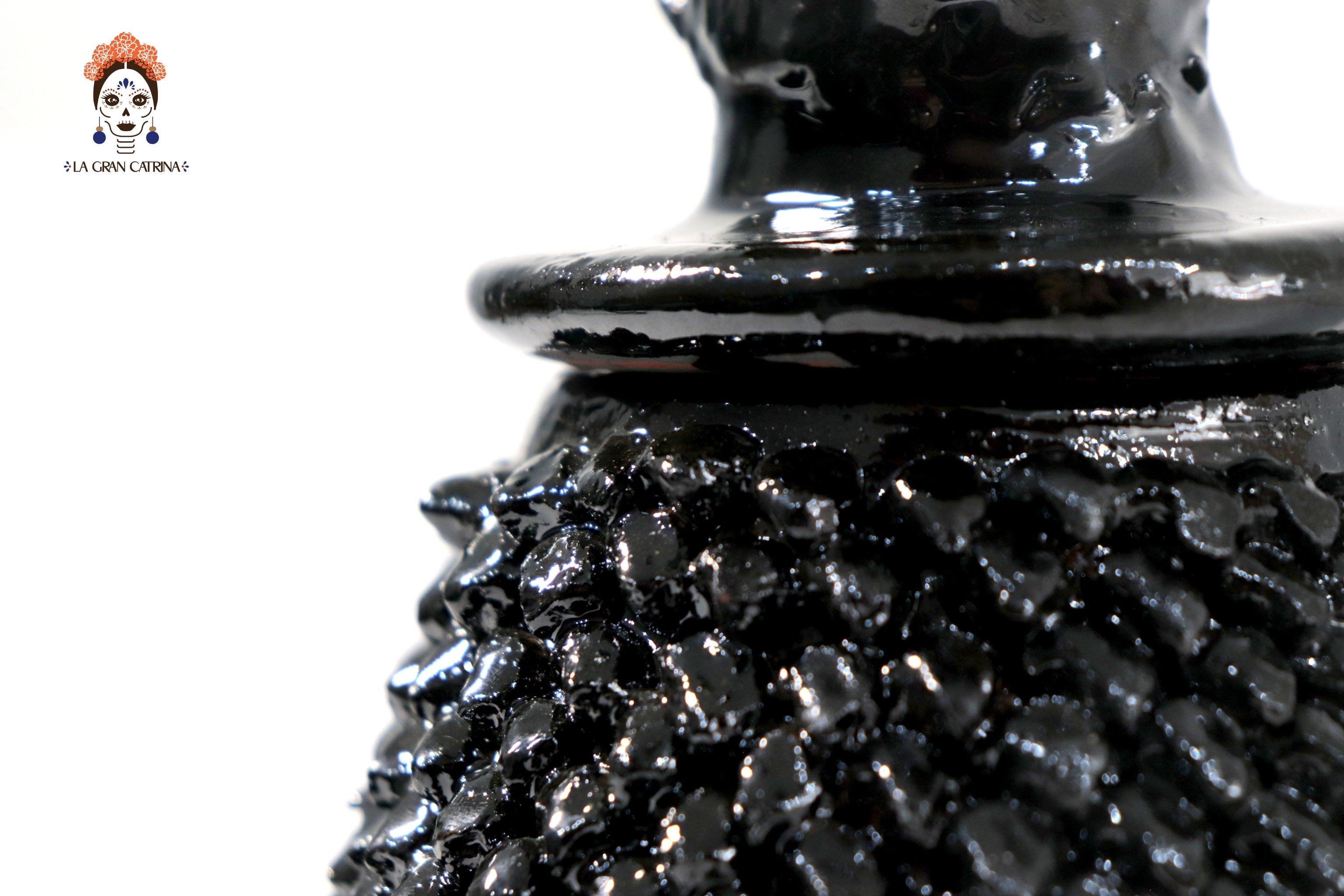 Michoacán Clay Pineapple - Spikes Black - 11 in. Juan Gtz