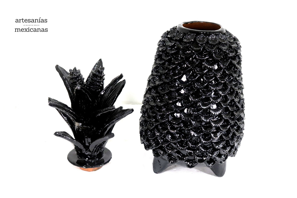 Michoacán Clay Pineapple - Papaya Black - 22 in. Juan Gtz