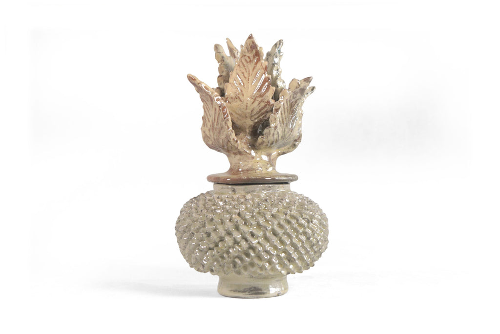Pineapple Beige with Spikes with Curved Lid - 8.5 in. - in. Production Juan Gtz