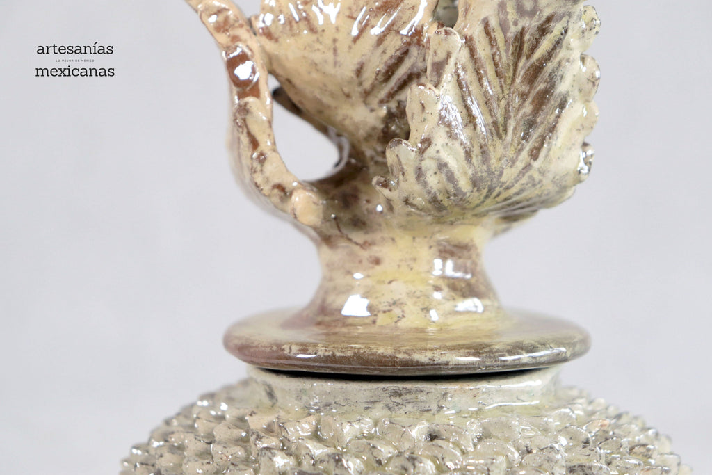 Pineapple Beige with Spikes with Curved Lid - 8.5 in. - in. Production Juan Gtz