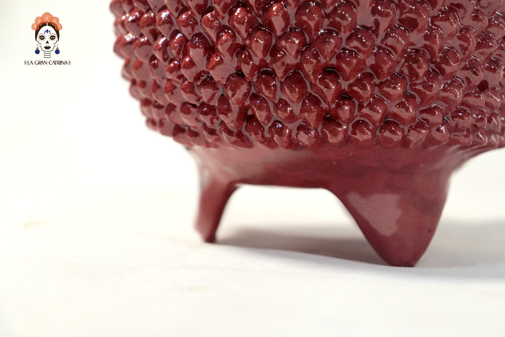 Michoacán Clay Pineapple - Spikes red - 11 in. Juan Gtz