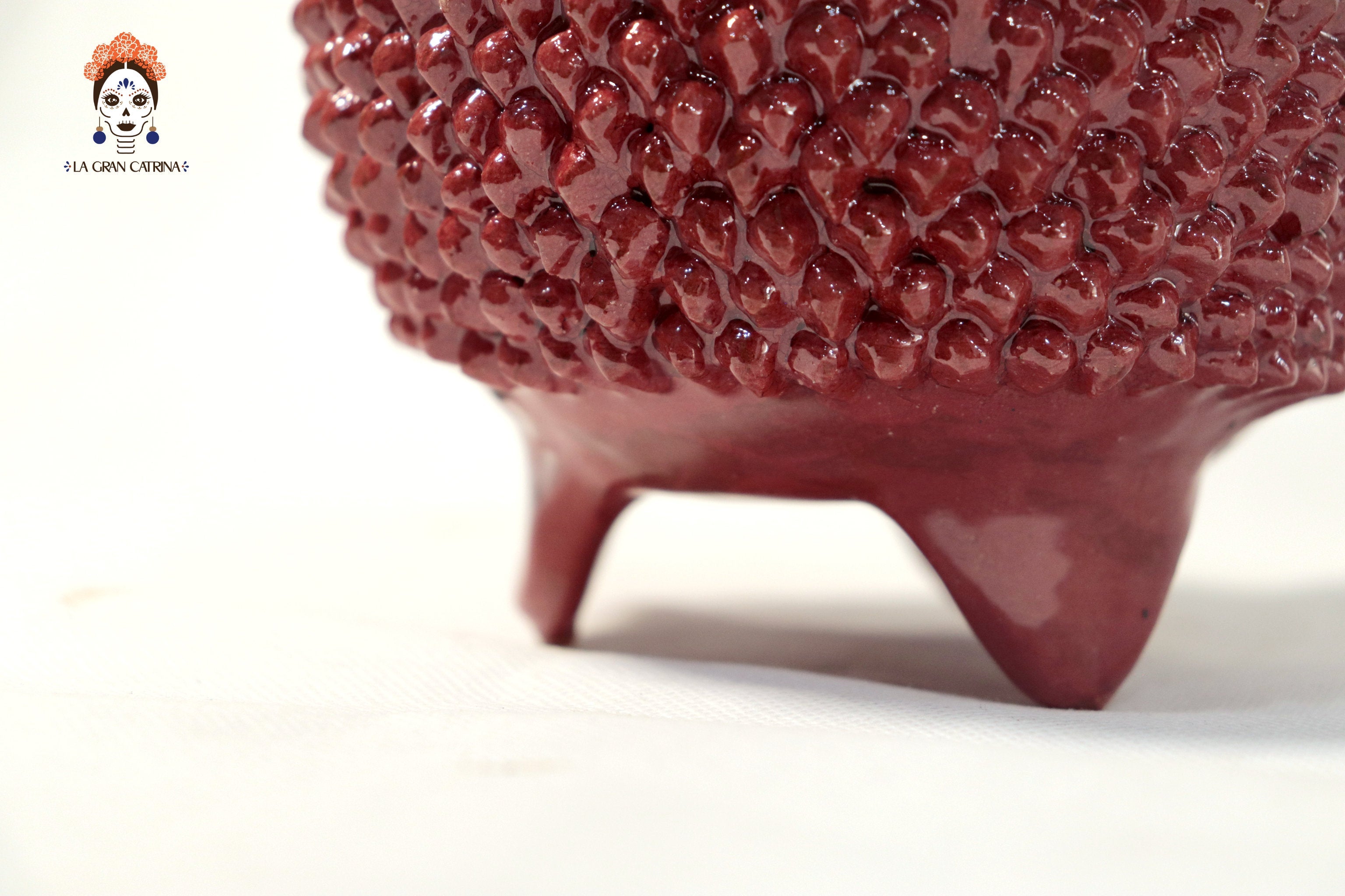 Michoacán Clay Pineapple - Spikes red - 11 in. Juan Gtz