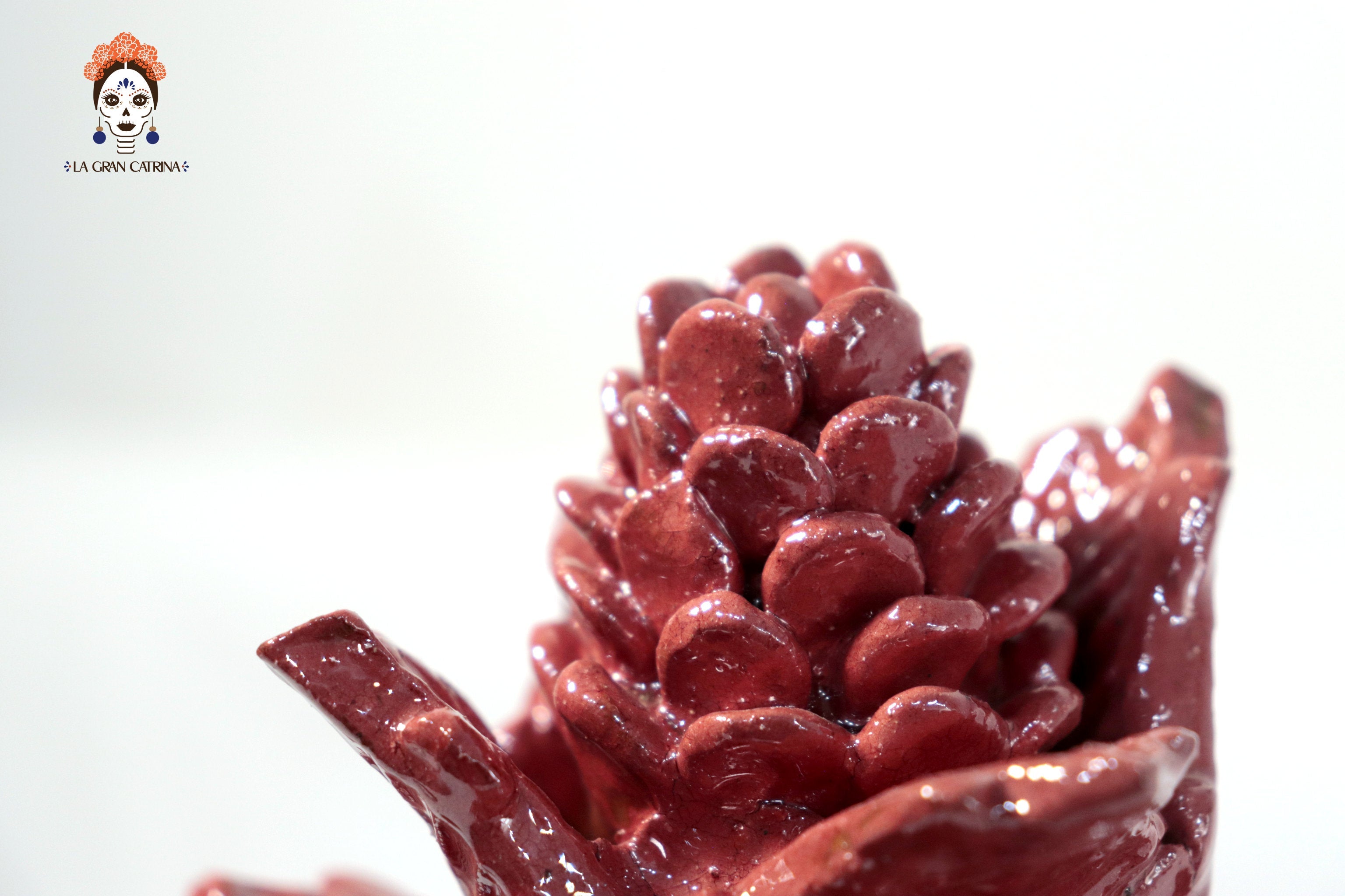 Michoacán Clay Pineapple - Spikes red - 11 in. Juan Gtz