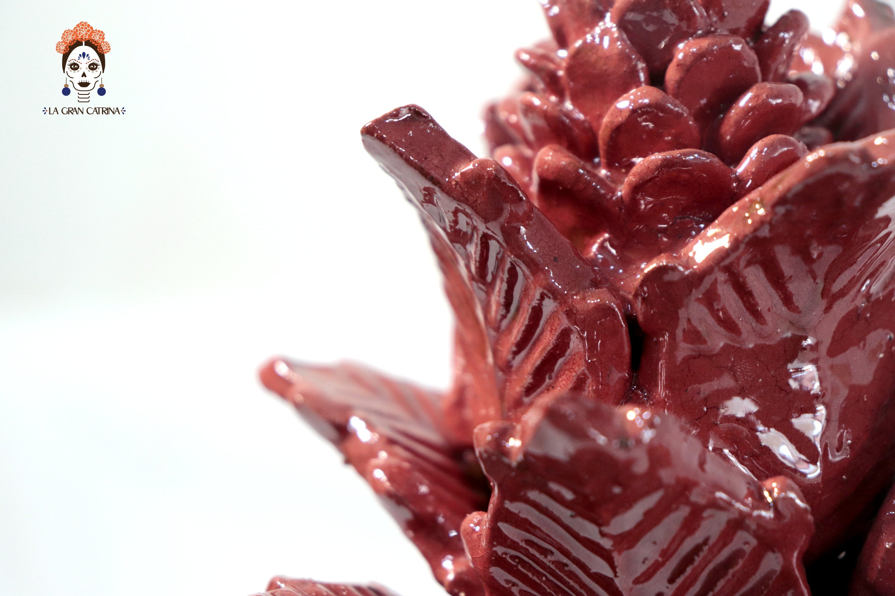 Michoacán Clay Pineapple - Spikes red - 11 in. Juan Gtz