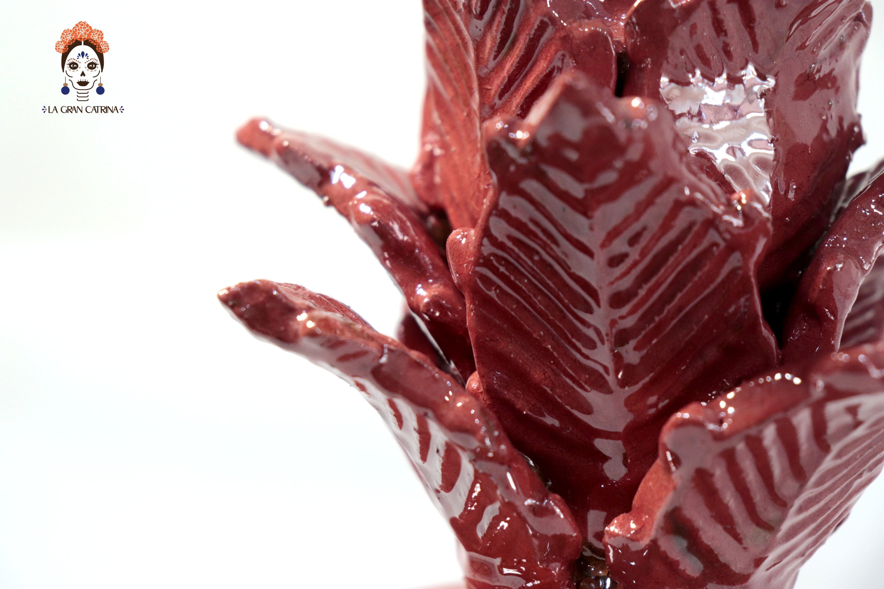 Michoacán Clay Pineapple - Spikes red - 11 in. Juan Gtz