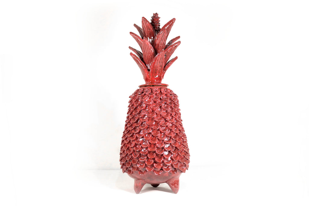Michoacán Clay Pineapple - Papaya Roja - 22 in. Juan Gtz