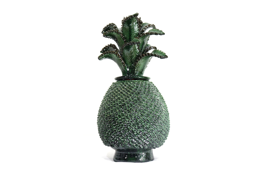 Green Pineapple with Spikes with Leaves Curved - 15 in. - Made to Order Juan Gtz