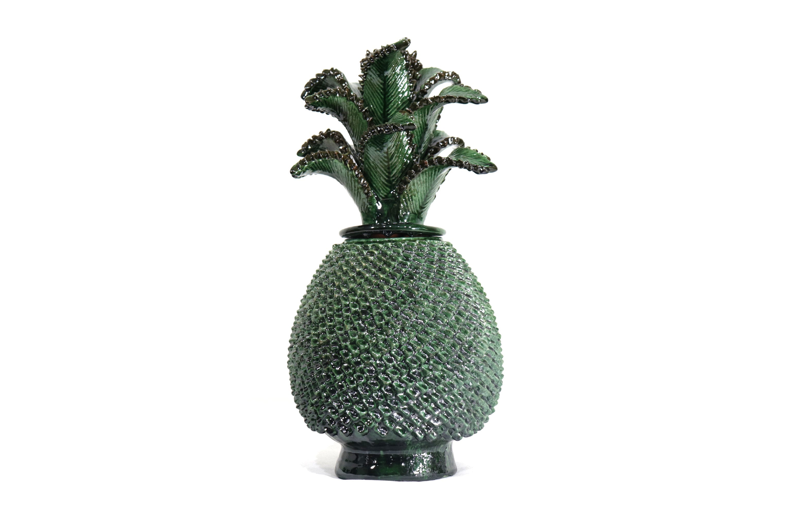Green Pineapple with Spikes with Leaves Curved - 15 in. - Made to Order Juan Gtz