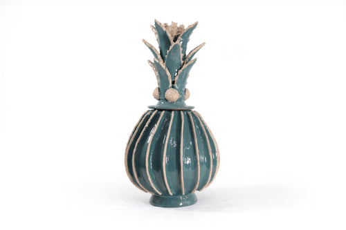 Barrel Cactus Pineapple turquoise with Beige - 19.6 in. - Made to Order 3+ Pcs. Juan Gtz