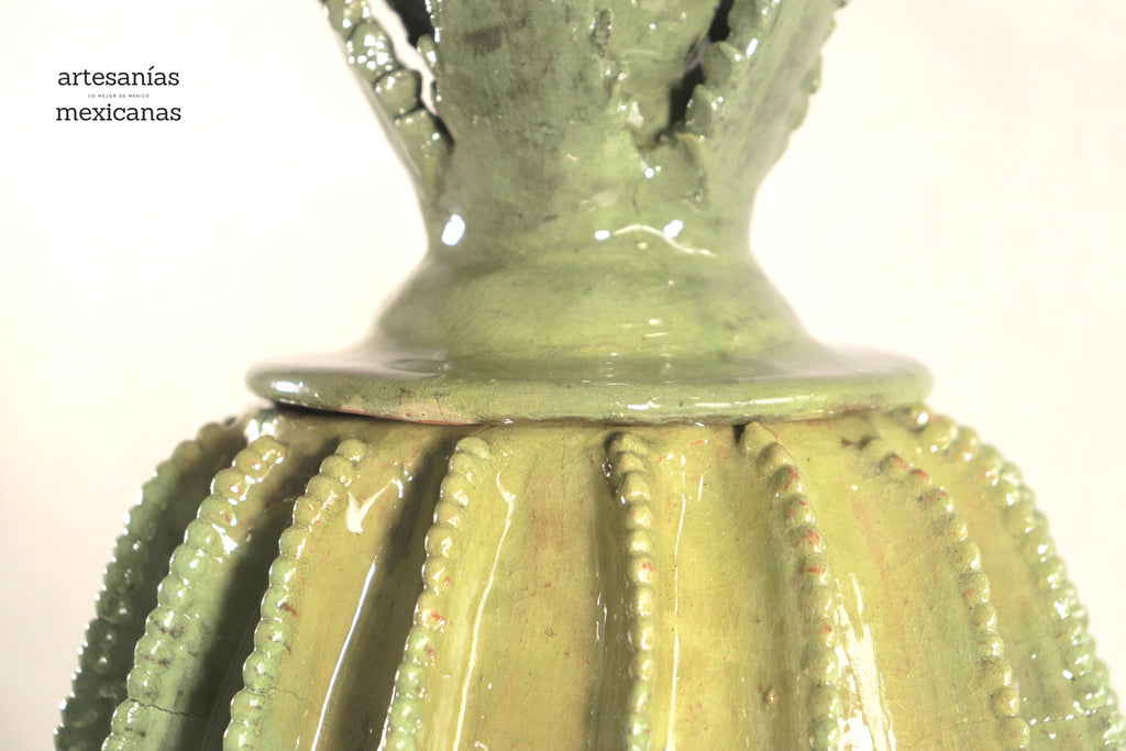 Michoacán Clay Pineapple - Barrel Cactus lemon yellow - 22 in. - Made to Order 5+ pcs. Juan Gtz