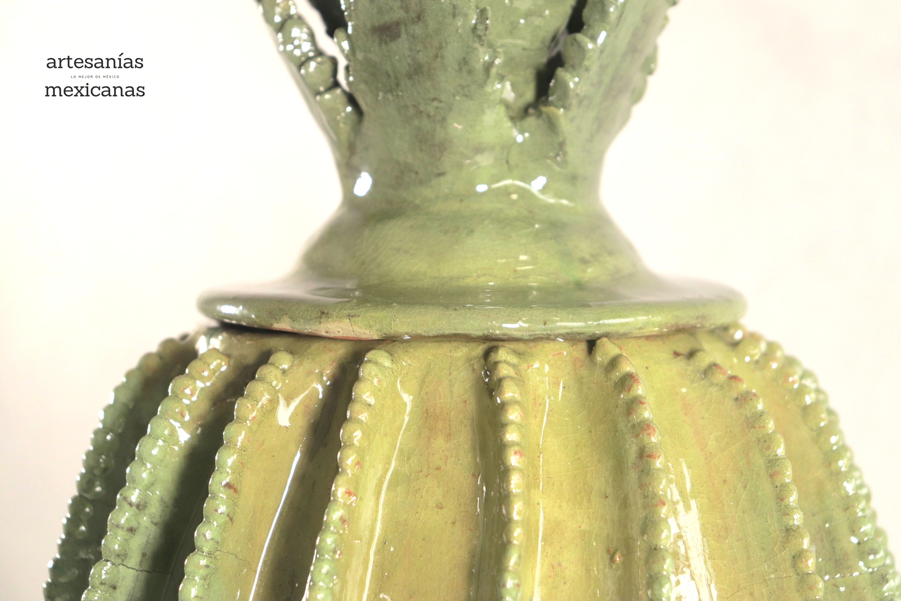 Michoacán Clay Pineapple - Barrel Cactus lemon yellow - 22 in. - Made to Order 5+ pcs. Juan Gtz
