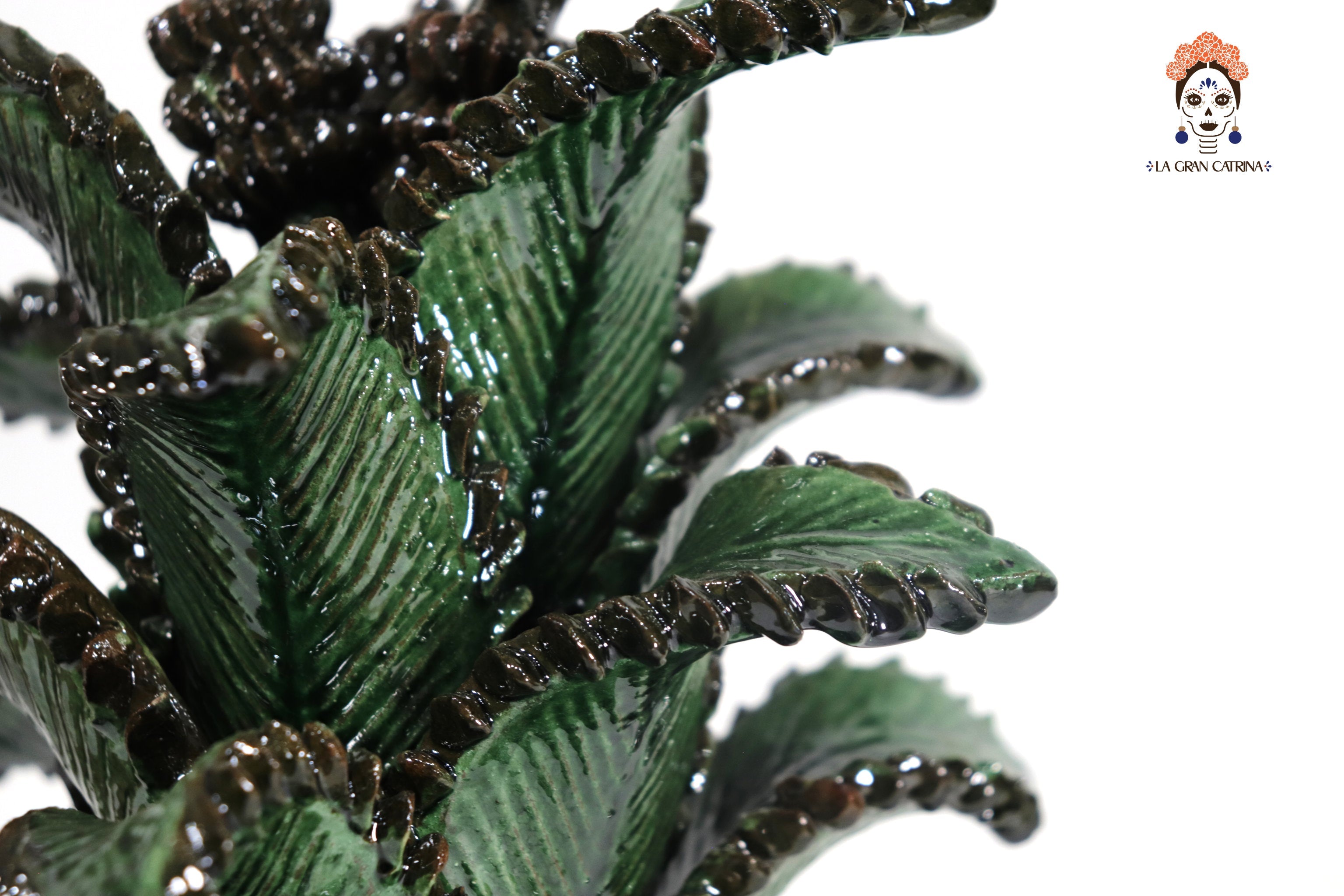 Green Pineapple with Spikes with Leaves Curved - 15 in. - Made to Order Juan Gtz