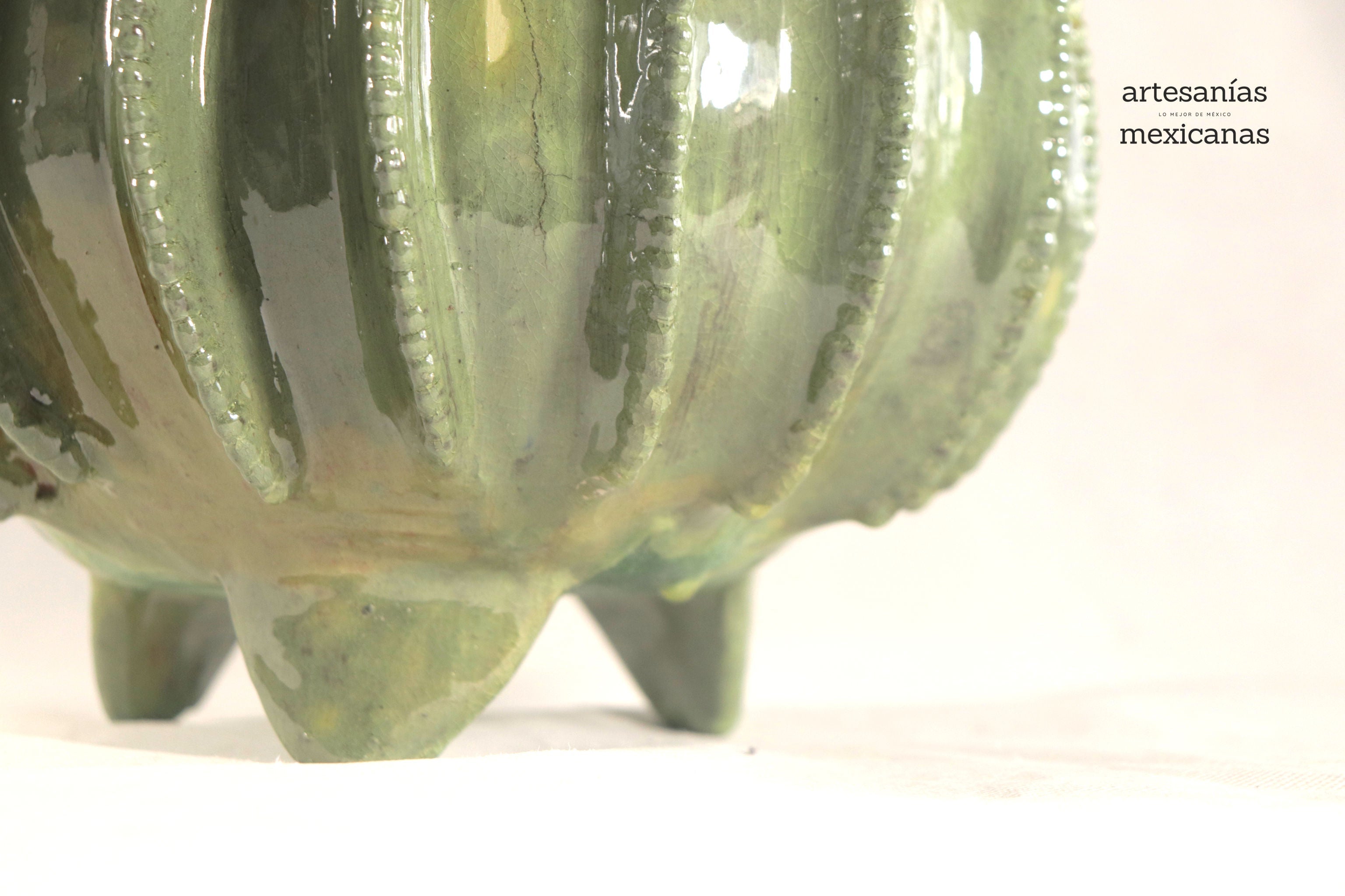 Michoacán Clay Pineapple - Barrel Cactus lemon yellow - 22 in. - Made to Order 5+ pcs. Juan Gtz