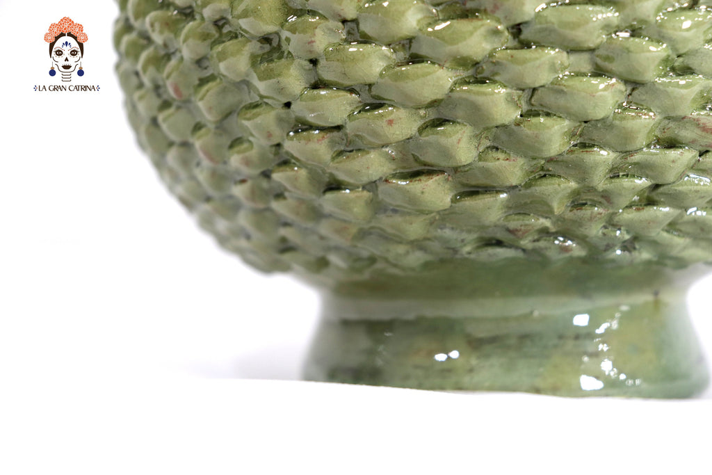 Michoacán Clay Pineapple - Light Light Green Small Dots - 13 in. - Made to Order Juan Gtz