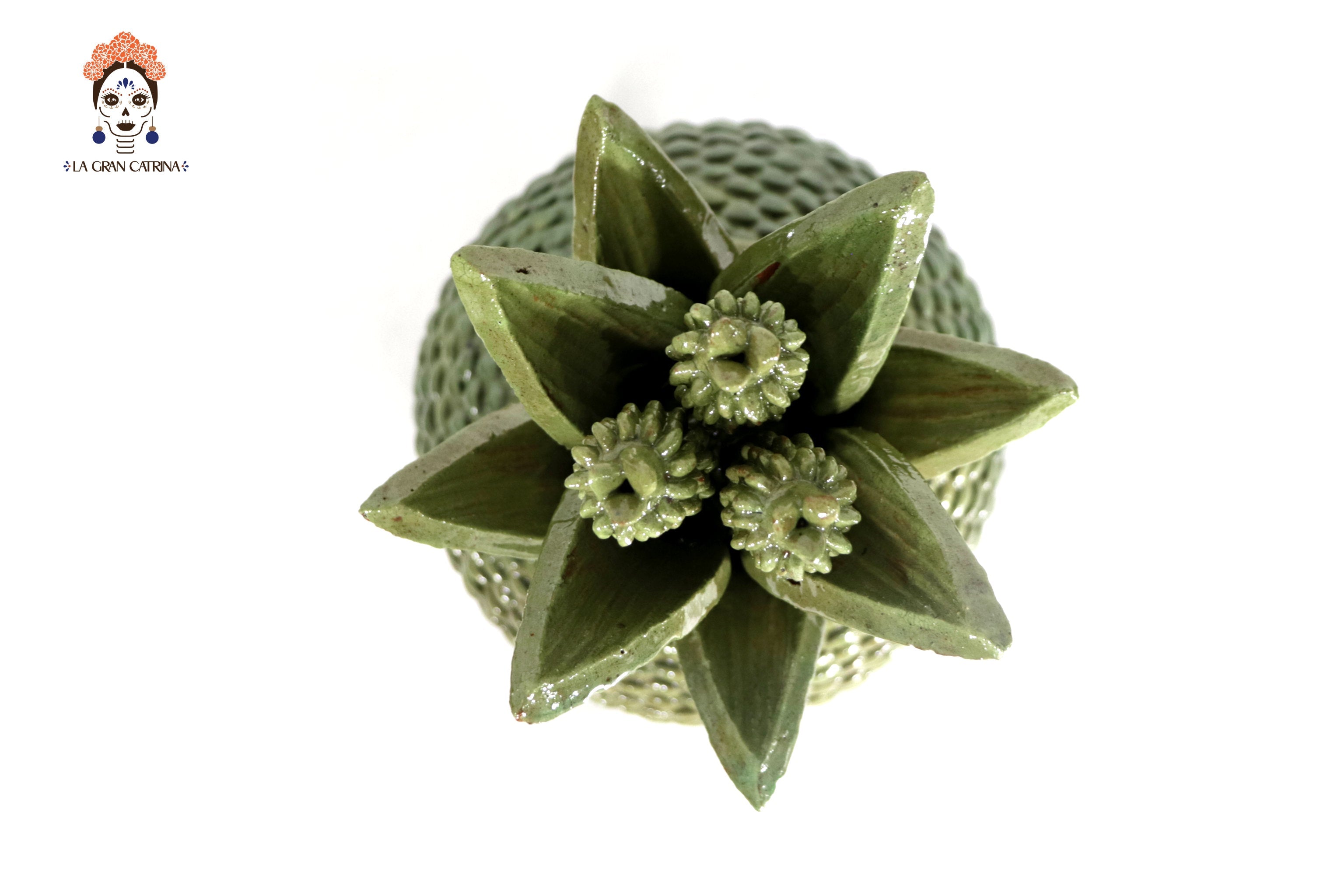 Michoacán Clay Pineapple - Light Light Green Small Dots - 13 in. - Made to Order Juan Gtz