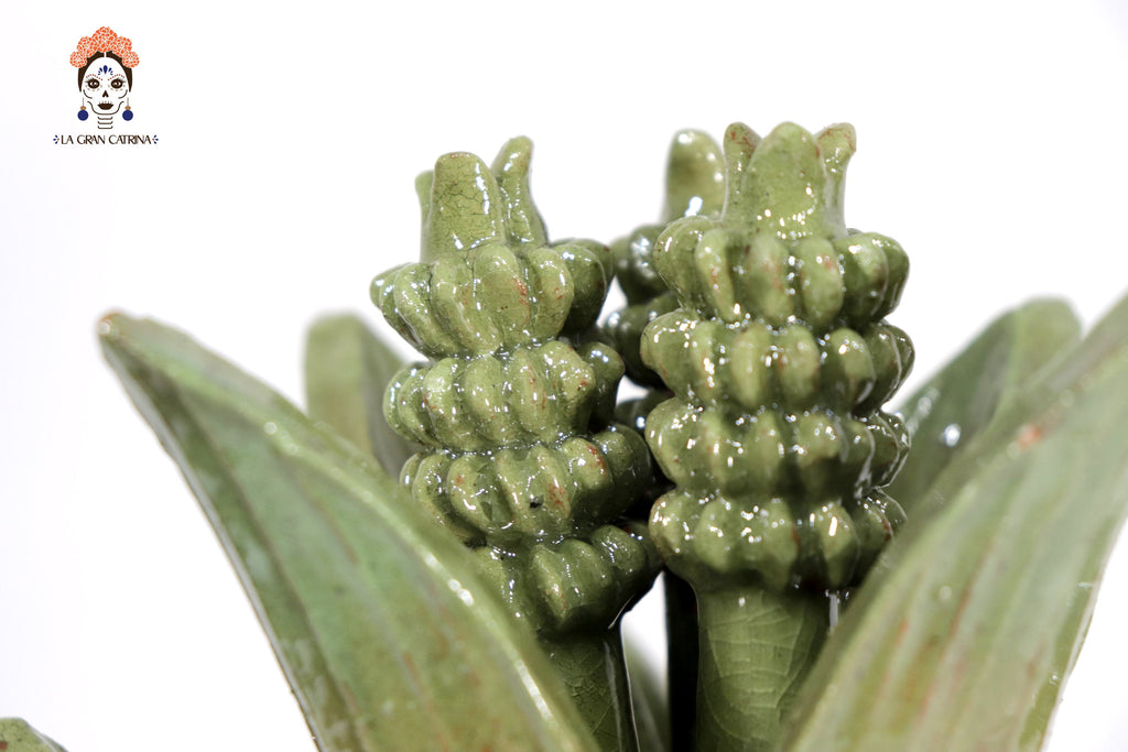 Michoacán Clay Pineapple - Light Light Green Small Dots - 13 in. - Made to Order Juan Gtz