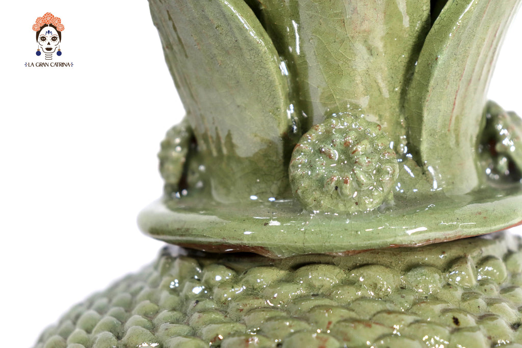 Michoacán Clay Pineapple - Light Light Green Small Dots - 13 in. - Made to Order Juan Gtz