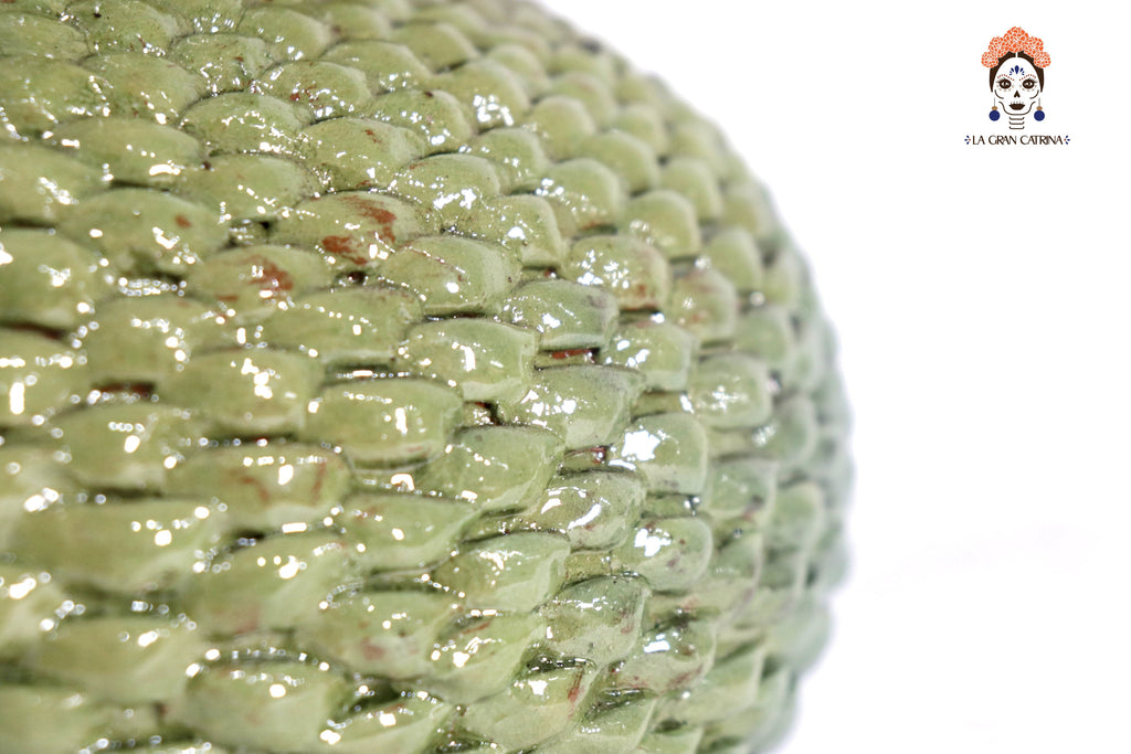 Michoacán Clay Pineapple - Light Light Green Small Dots - 13 in. - Made to Order Juan Gtz