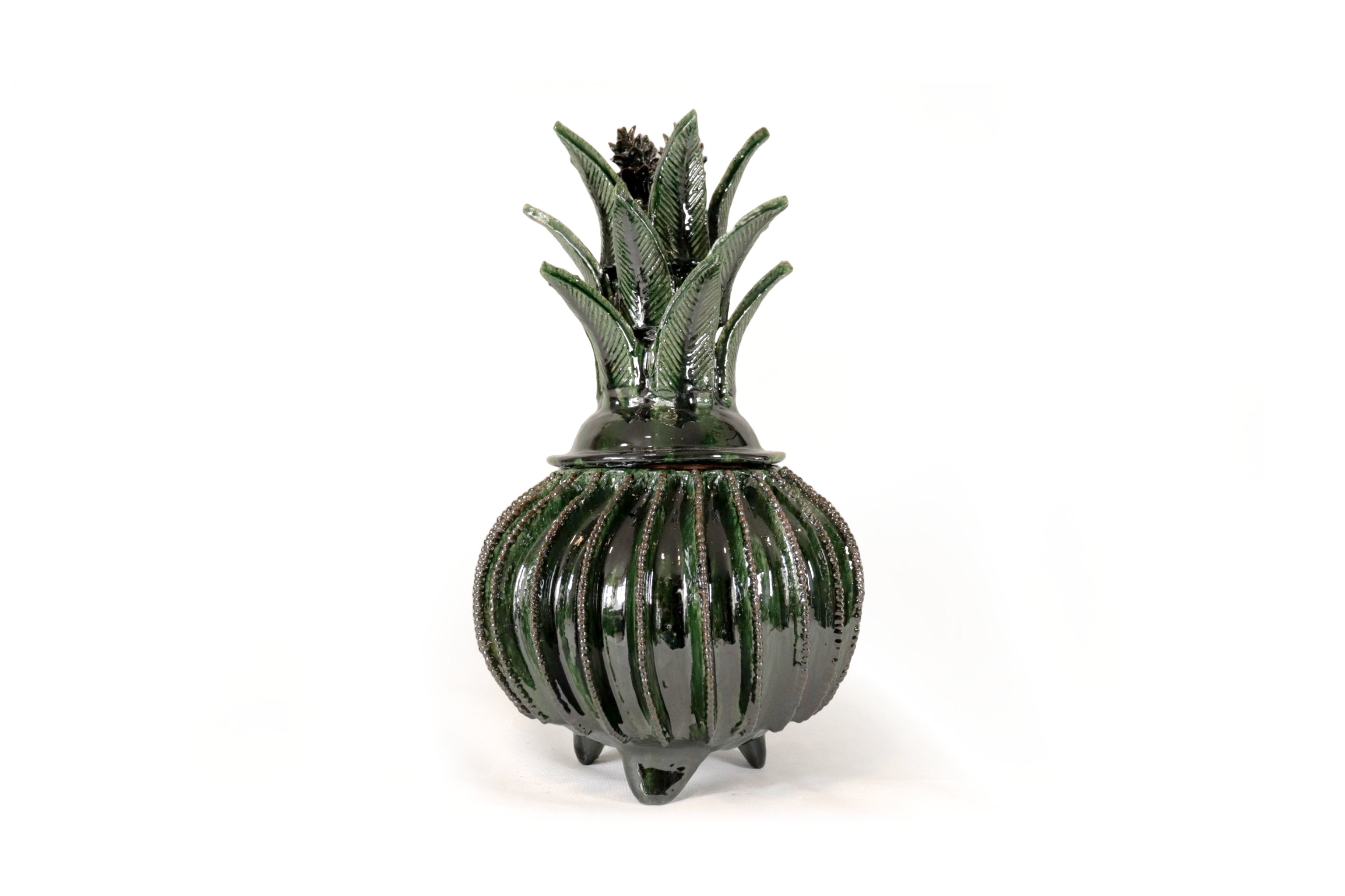 Michoacán Clay Pineapple - Green Barrel Cactus - 18 in. Juan Gtz