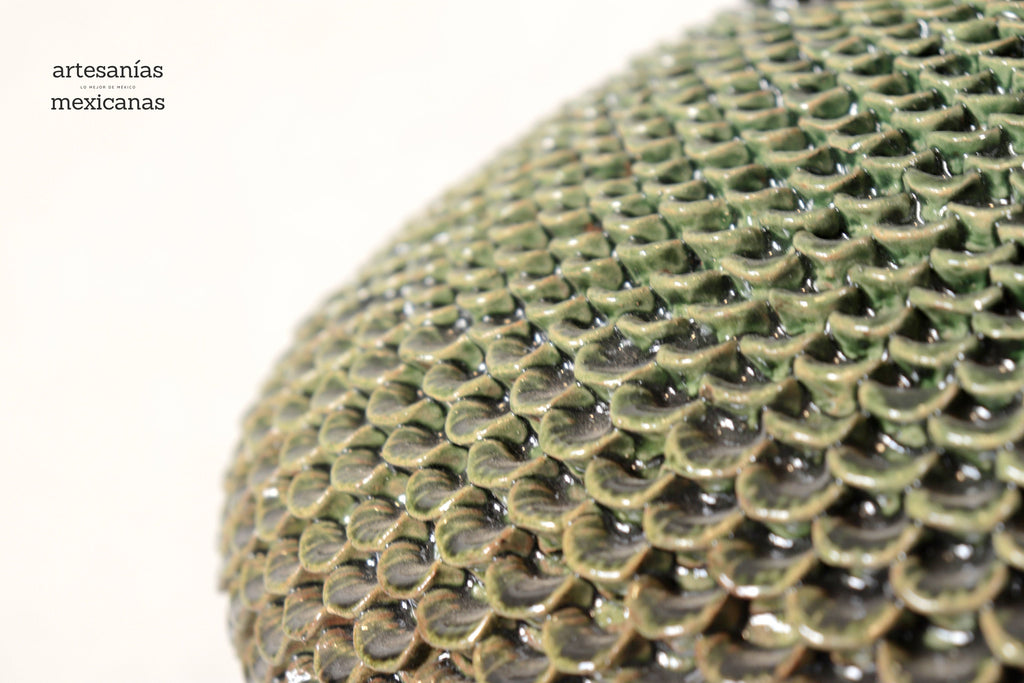 Michoacán Clay Pineapple - Saucer green - Petals finos - 24 in. - Made to Order Chema SJG