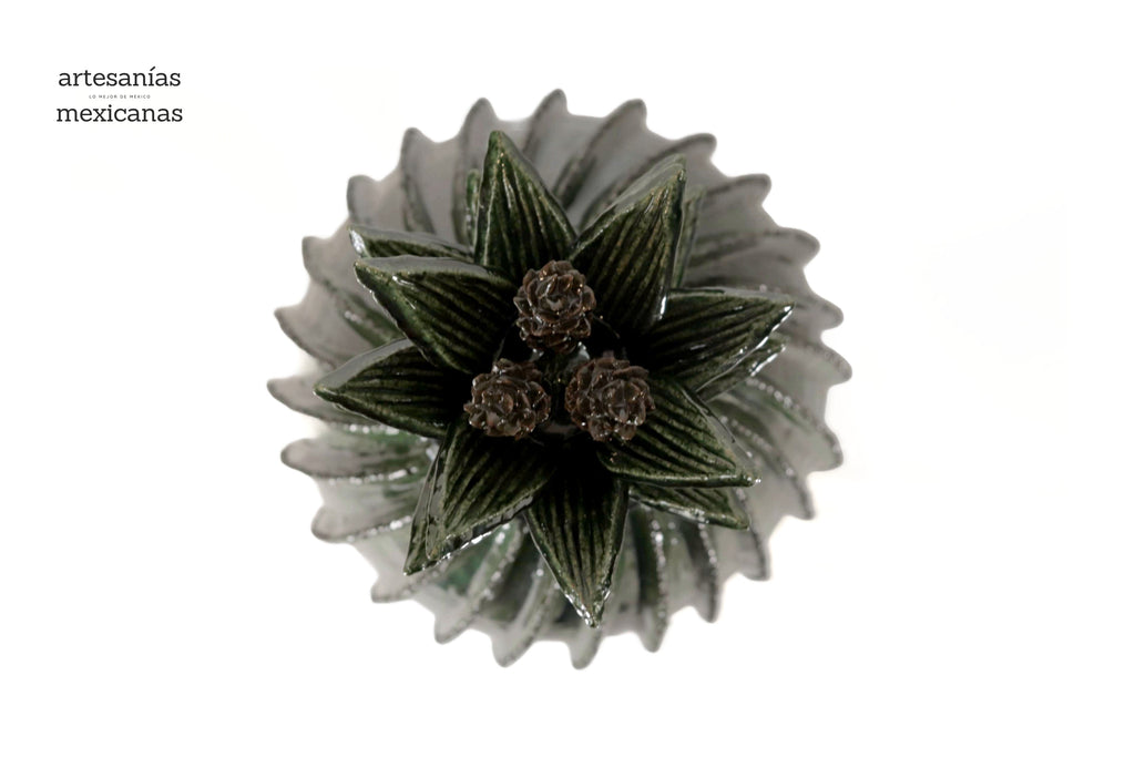 Michoacán Clay Pineapple - 26 in. - Green Barrel Cactus Juan Gtz