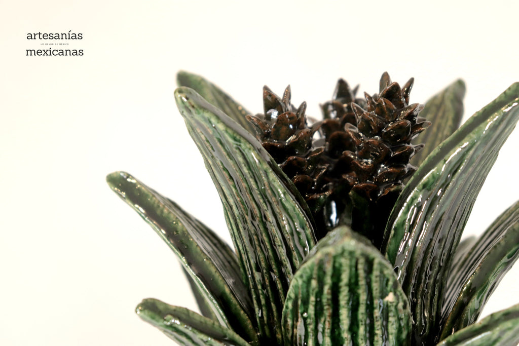 Michoacán Clay Pineapple - 26 in. - Green Barrel Cactus Juan Gtz