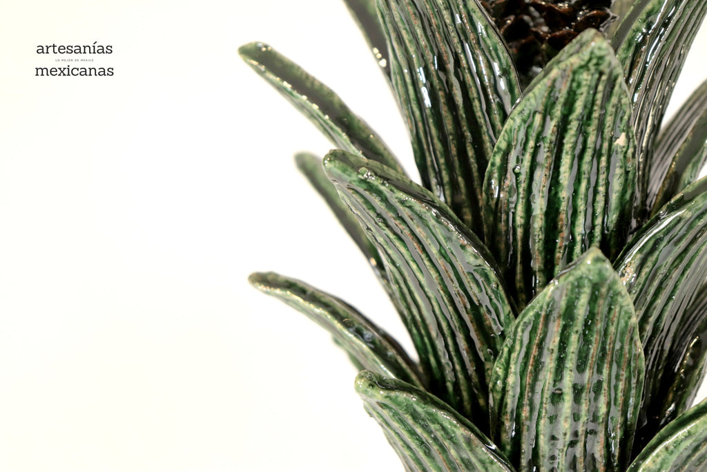 Michoacán Clay Pineapple - 26 in. - Green Barrel Cactus Juan Gtz