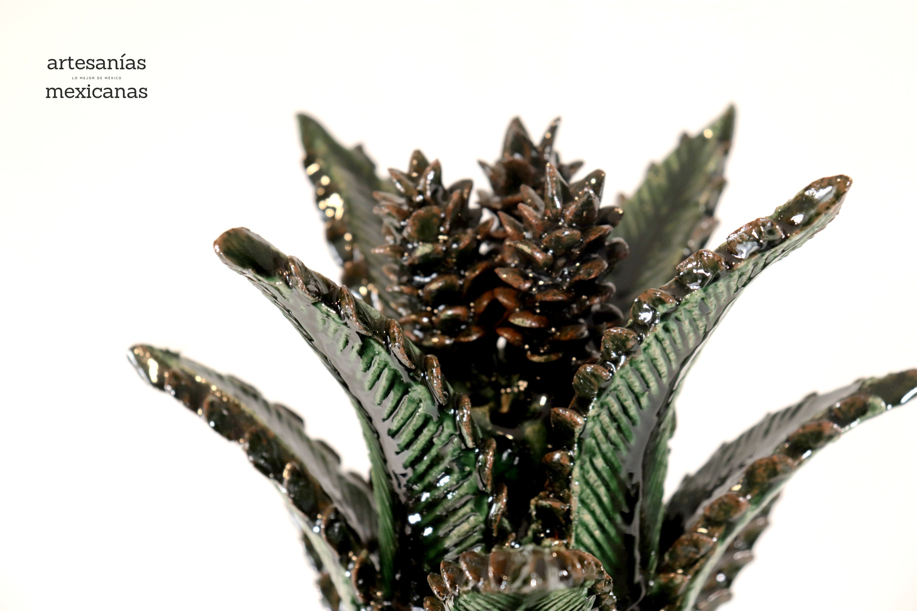 Michoacán Clay Pineapple - Green Barrel Cactus - 26.3 in. Juan Gtz