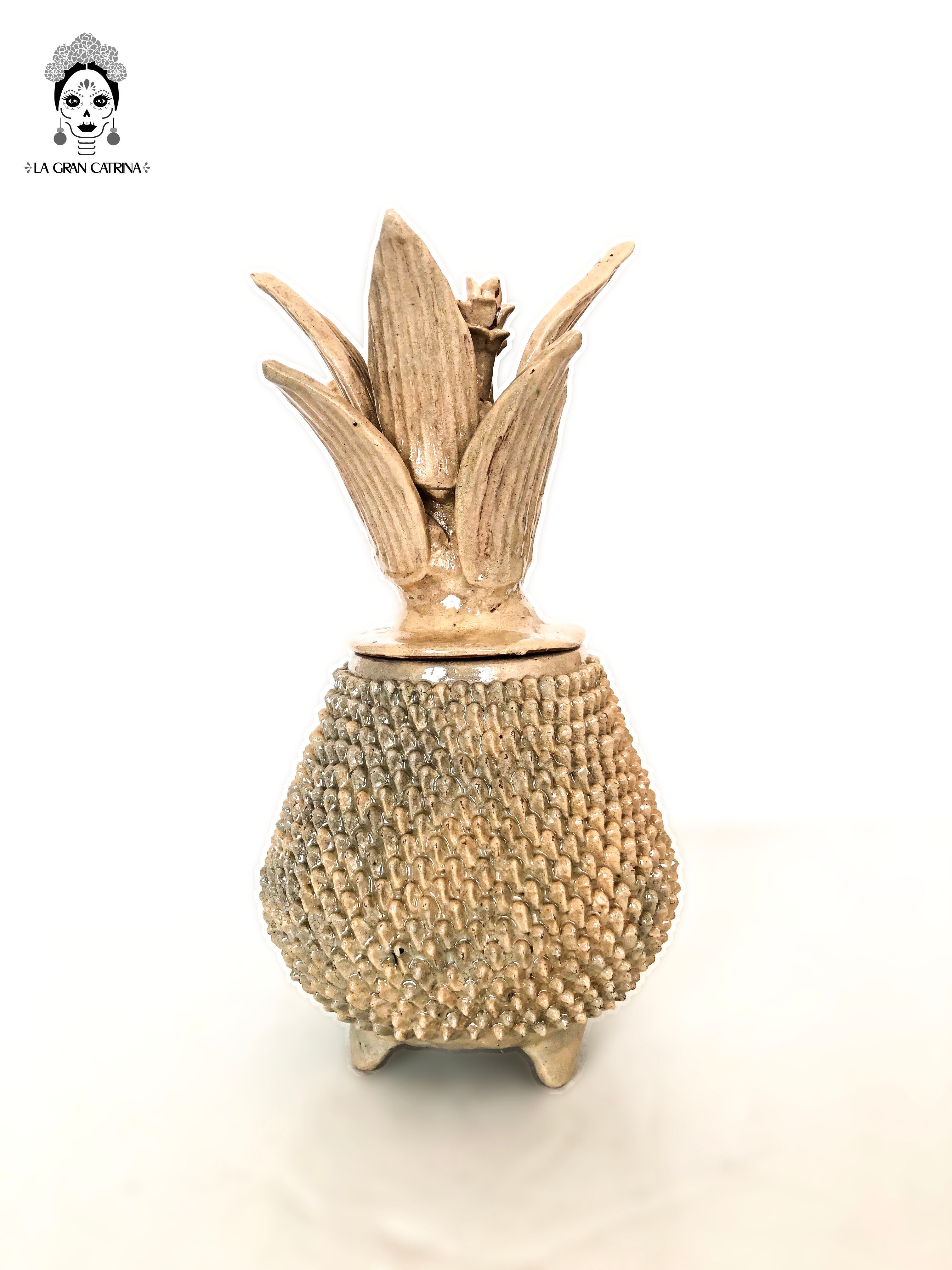 Michoacán Clay Pineapple - Yellow Spikes - 14 in. - Made to Order Juan Gtz