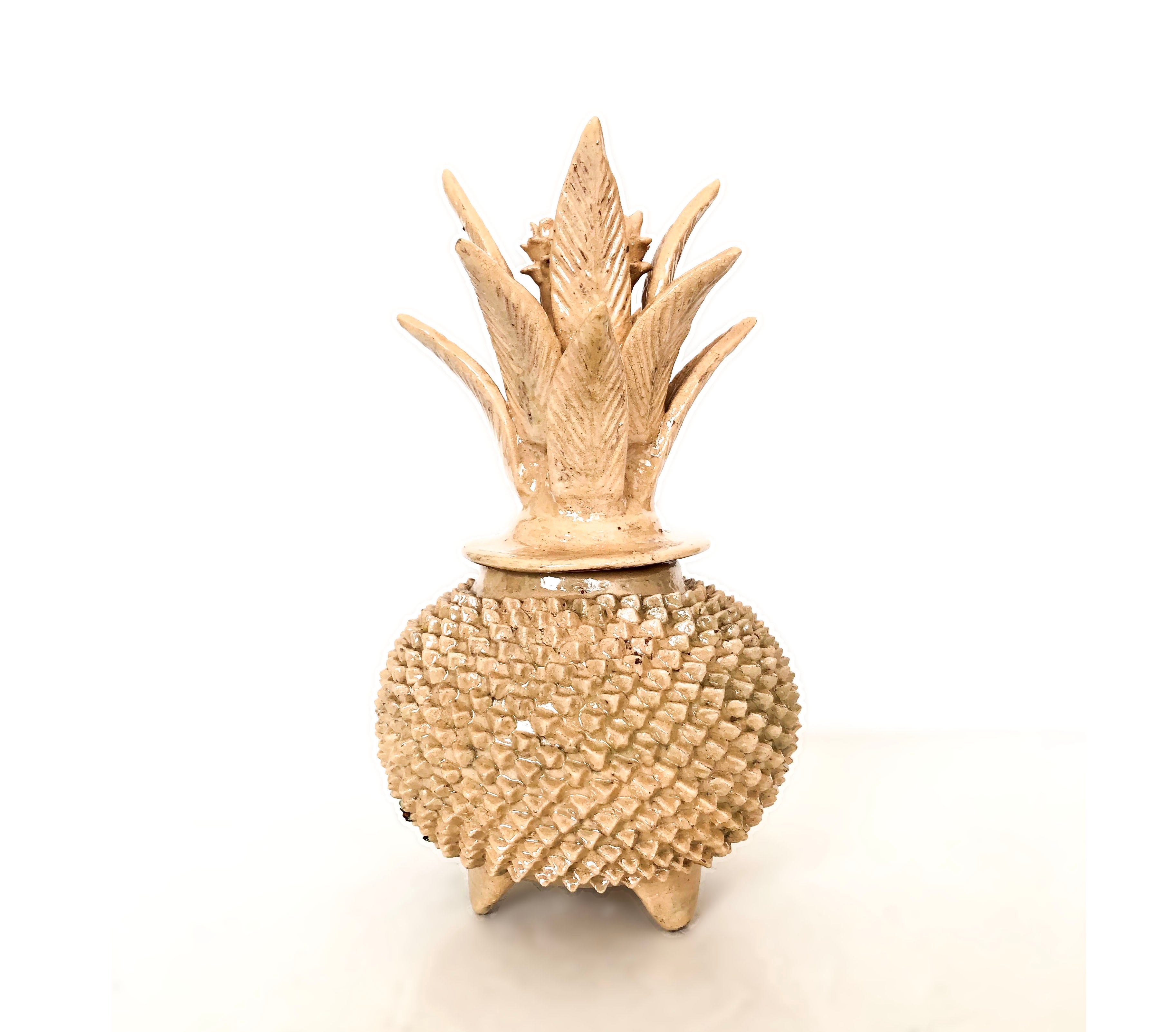 Michoacán Clay Pineapple - Beige with Spikes - 13 in. Juan Gtz