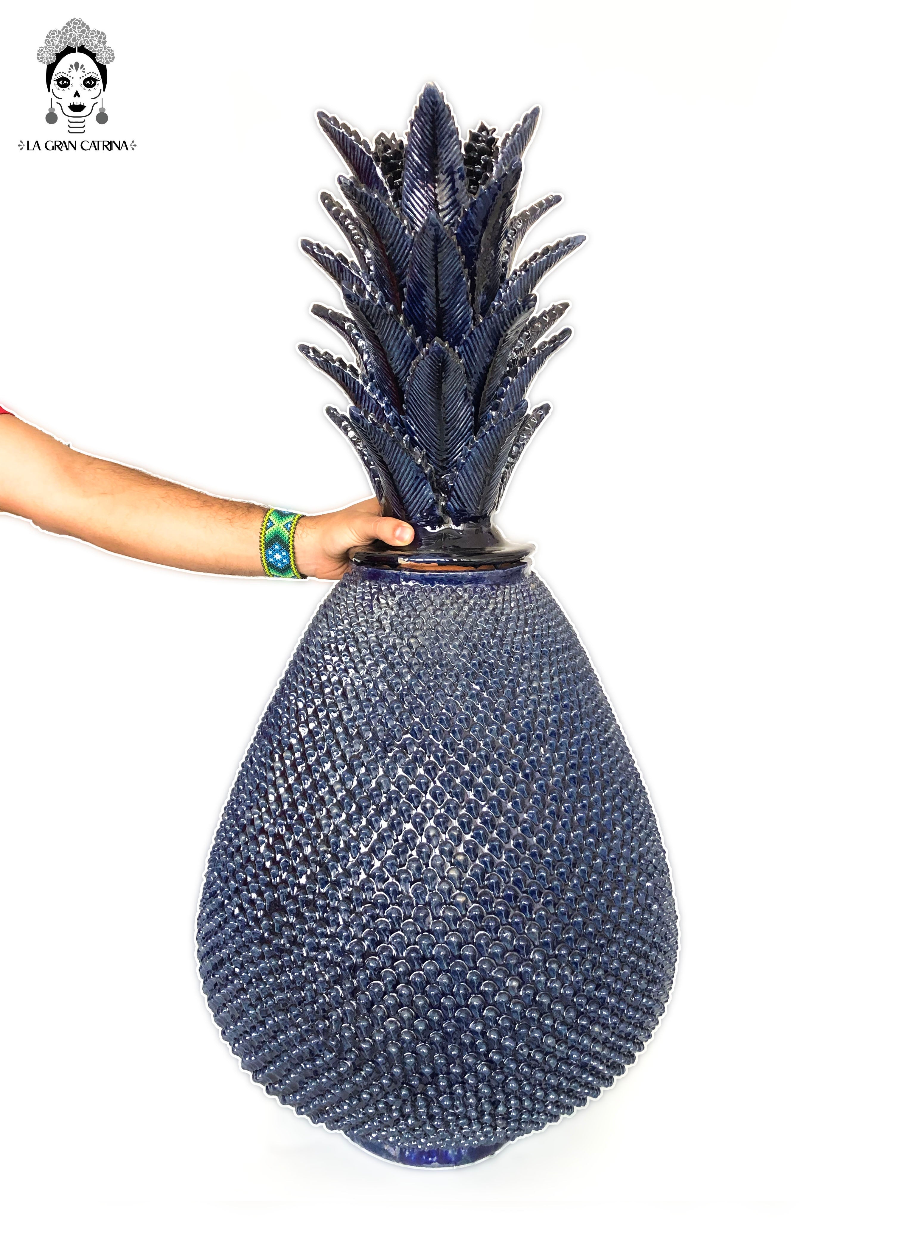 Michoacán Clay Pineapple - Blue - 40 in. - Made to Order Juan Gtz