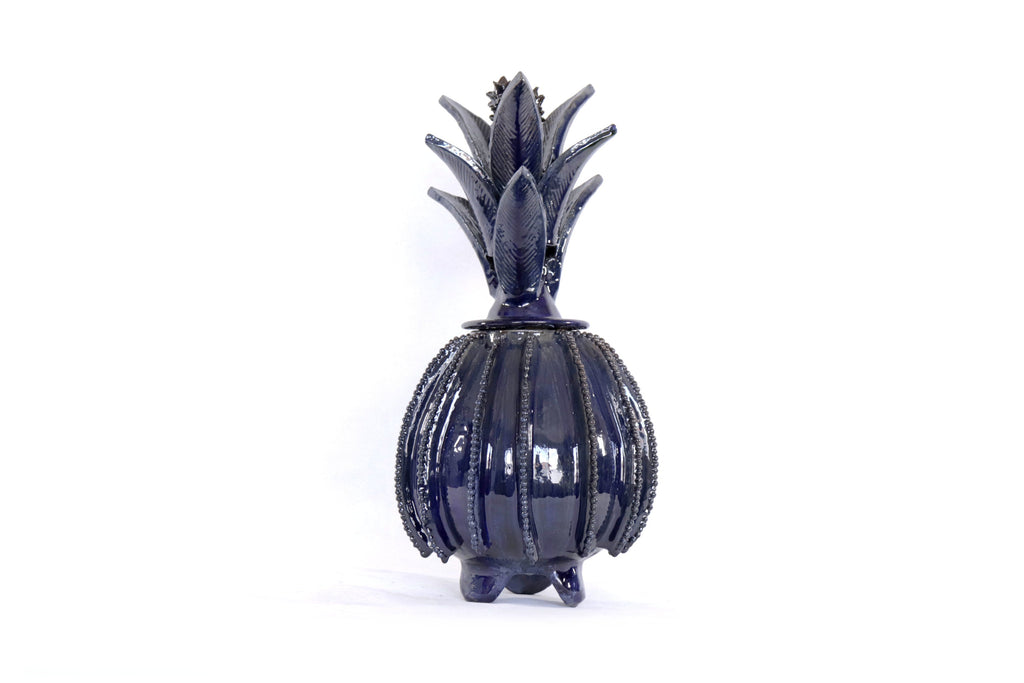 Michoacán Clay Pineapple - Blue Barrel Cactus - 16 in. - Made to Order Juan Gtz