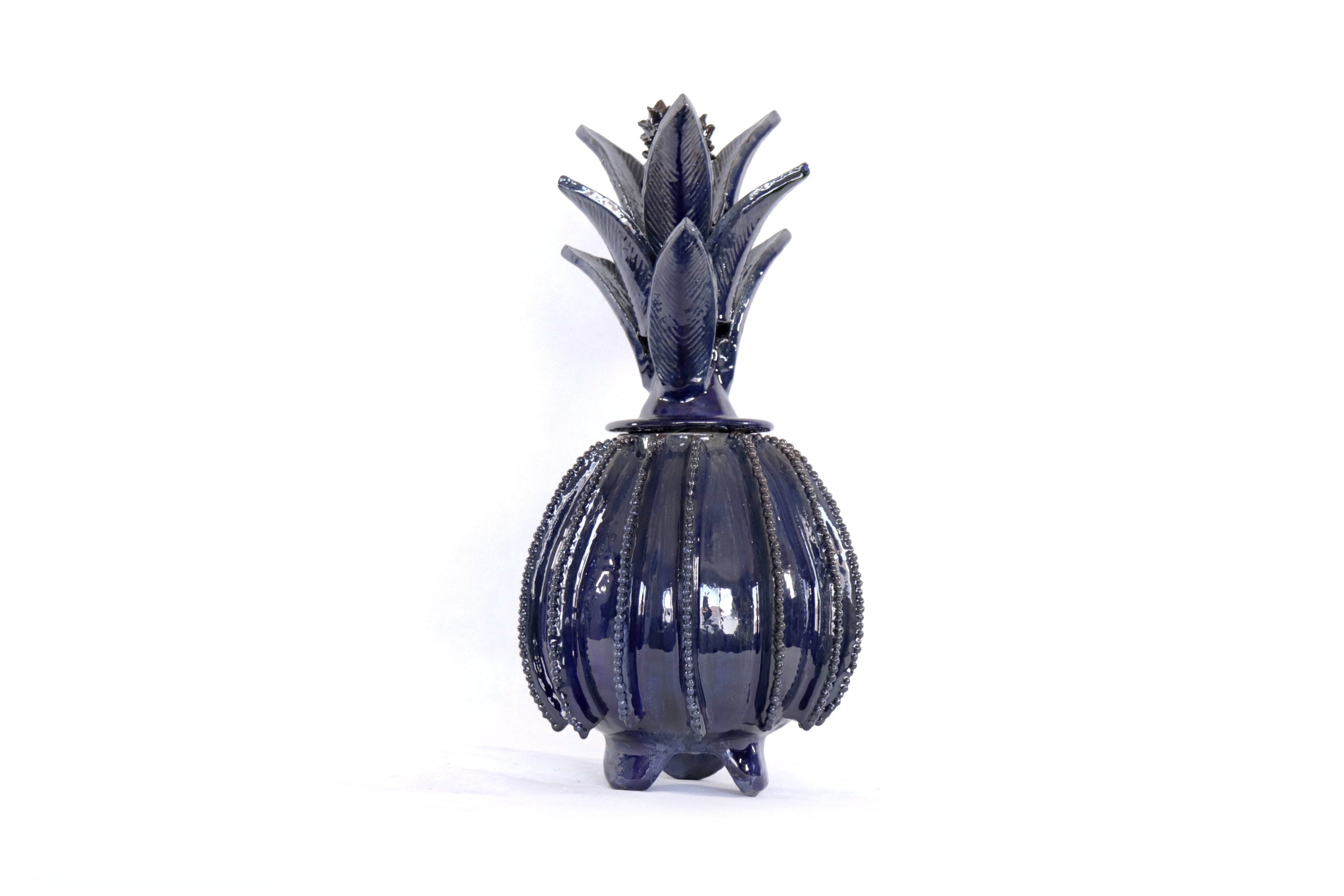 Michoacán Clay Pineapple - Blue Barrel Cactus - 16 in. - Made to Order Juan Gtz