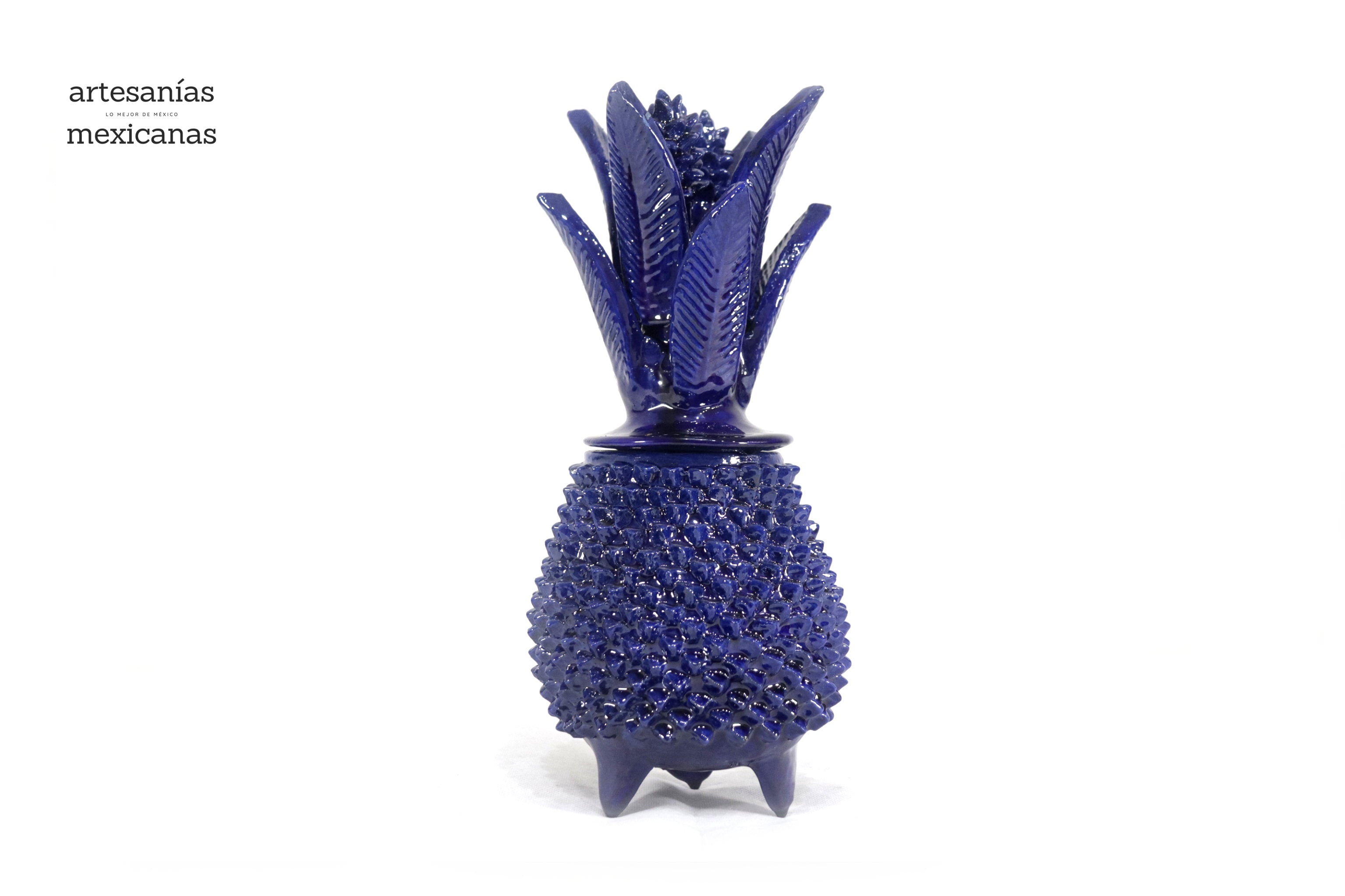 Michoacán Clay Pineapple - Spikes Blue - 11 in. Chema SJG