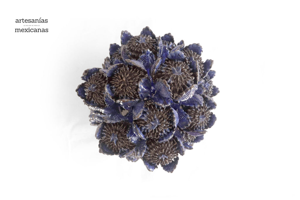 Pineapple with Flowers of artichoke Blue - 24 in. Celia SJG